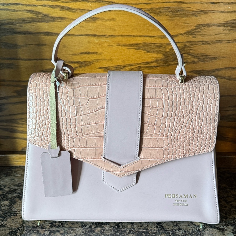 Persaman New York Pink Genuine Leather Bag